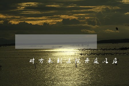 对方未到法院开庭以后 对方未到法院开庭以后