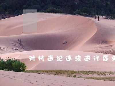 对村违纪违法进行惩处意见 对村违纪违法进行惩处意见
