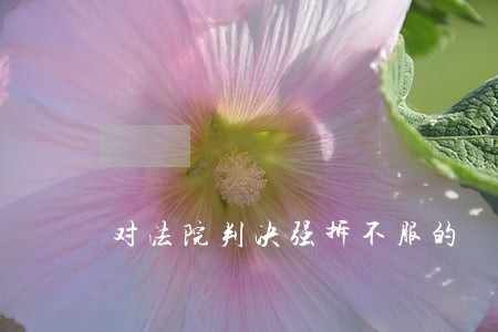 对法院判决强拆不服的 对法院判决强拆不服的