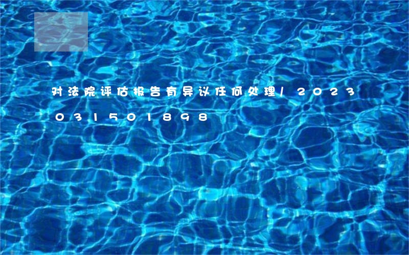 对法院评估报告有异议任何处理/2023031501898 对法院评估报告有异议任何处理/2023031501898