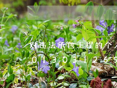 对违法承包工程的个人处罚条例/2023013031269 对违法承包工程的个人处罚条例/2023013031269