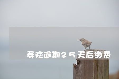 寿险逾期25天后缴费 寿险逾期25天后缴费