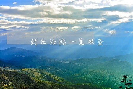 封丘法院一案双查 封丘法院一案双查