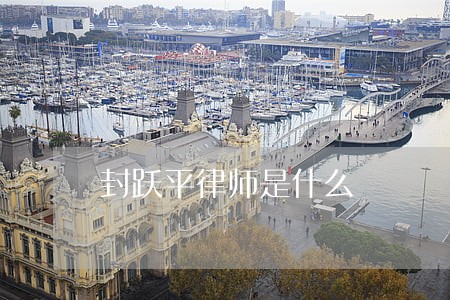 封跃平律师是什么 封跃平律师是什么