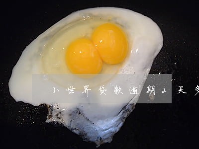 小世界贷款逾期2天多少 小世界贷款逾期2天多少