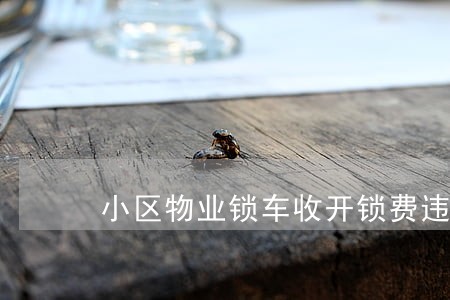 小区物业锁车收开锁费违法吗 小区物业锁车收开锁费违法吗