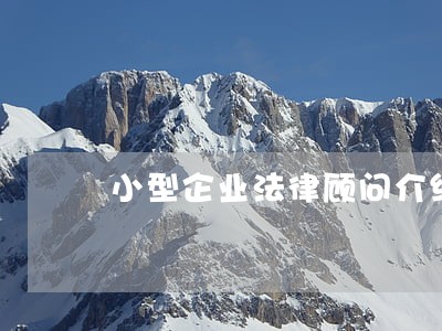 小型企业法律顾问介绍