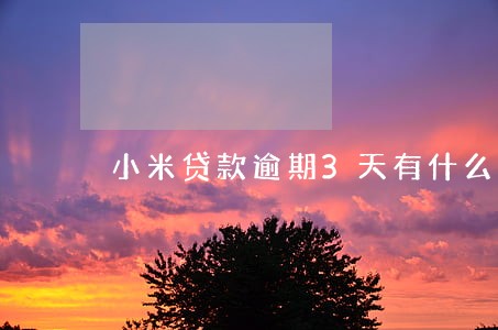 小米贷款逾期3天有什么后果 小米贷款逾期3天有什么后果