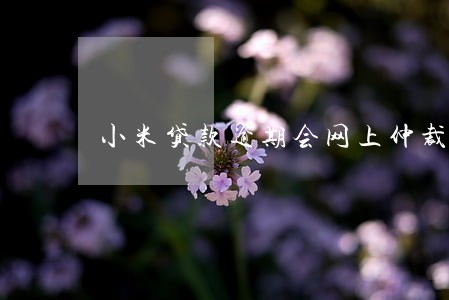 小米贷款逾期会网上仲裁吗 小米贷款逾期会网上仲裁吗
