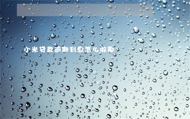 小米贷款逾期利息怎么收取