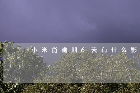 小米贷逾期6天有什么影响 小米贷逾期6天有什么影响