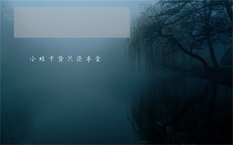 小蛙卡贷只还本金 小蛙卡贷只还本金