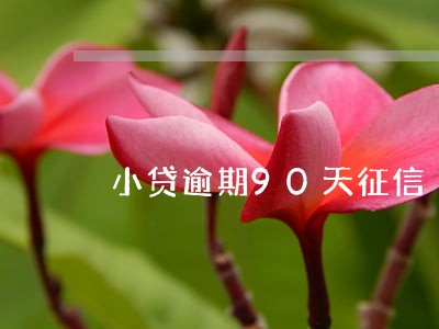 小贷逾期90天征信 小贷逾期90天征信