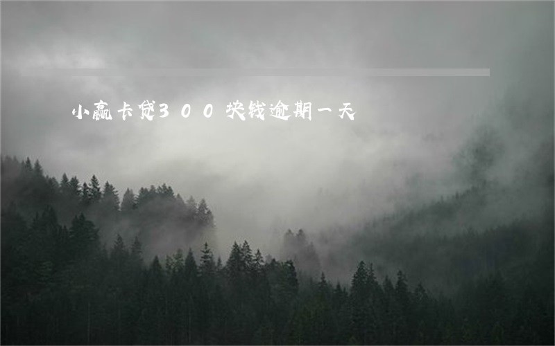 小赢卡贷300块钱逾期一天 小赢卡贷300块钱逾期一天