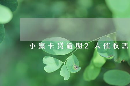 小赢卡贷逾期2天催收恶意 小赢卡贷逾期2天催收恶意