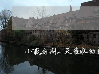 小赢逾期2天催收的就上门 小赢逾期2天催收的就上门