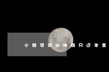 小额贷可以协商只还本金吗 小额贷可以协商只还本金吗