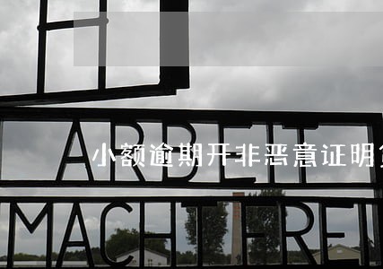 小额逾期开非恶意证明贷款