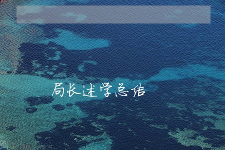 局长述学总结 局长述学总结