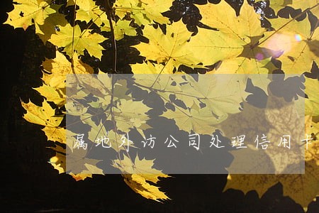 属地外访公司处理信用卡逾期 属地外访公司处理信用卡逾期