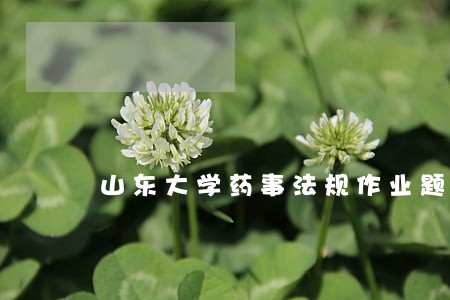 山东大学药事法规作业题