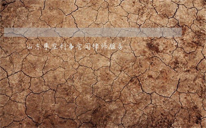山东枣庄刑事官司律师服务