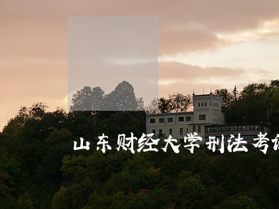 山东财经大学刑法考试作弊 山东财经大学刑法考试作弊