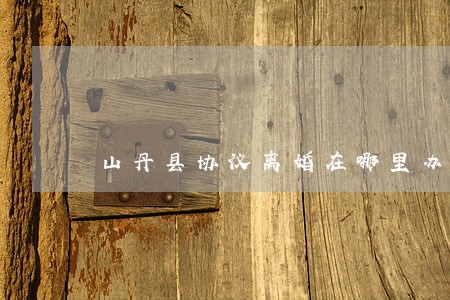山丹县协议离婚在哪里办 山丹县协议离婚在哪里办