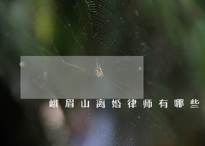峨眉山离婚律师有哪些 峨眉山离婚律师有哪些