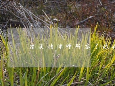 崔汉修律师解答了你好 崔汉修律师解答了你好