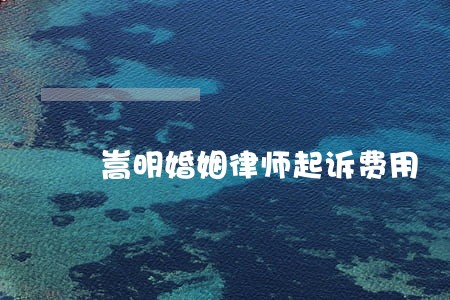 嵩明婚姻律师起诉费用 嵩明婚姻律师起诉费用