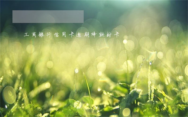 工商银行信用卡逾期降额封卡 工商银行信用卡逾期降额封卡
