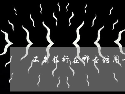 工商银行在哪查信用卡逾期记录 工商银行在哪查信用卡逾期记录