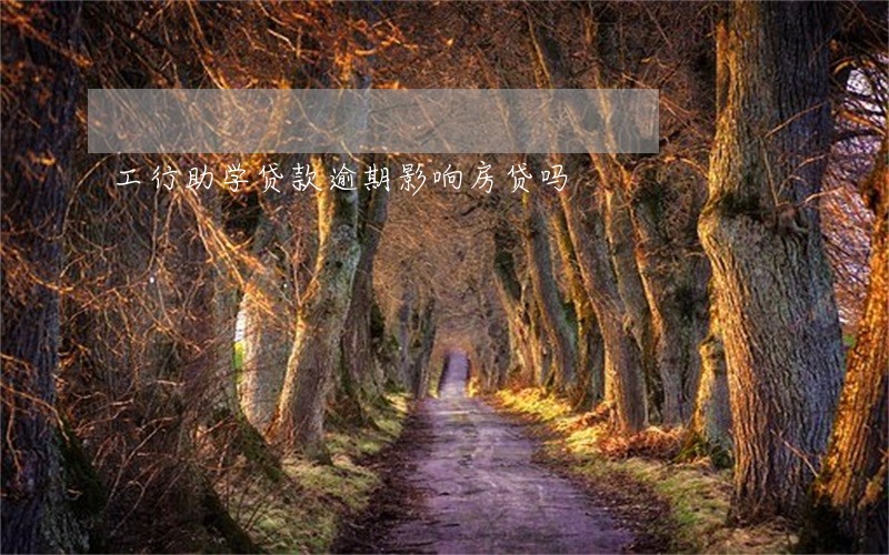 工行助学贷款逾期影响房贷吗 工行助学贷款逾期影响房贷吗
