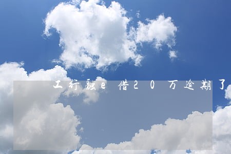 工行融e借20万逾期了 工行融e借20万逾期了