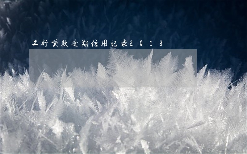 工行贷款逾期信用记录2013 工行贷款逾期信用记录2013