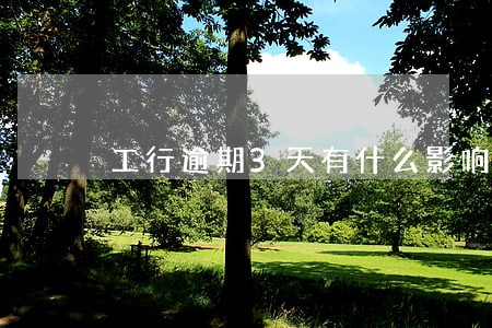 工行逾期3天有什么影响 工行逾期3天有什么影响