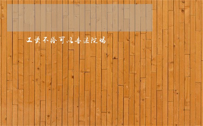 工资不给可以告法院吗