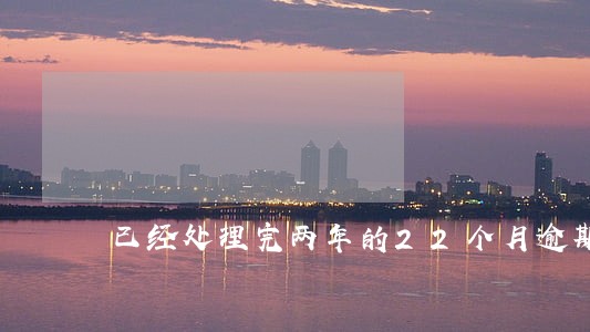 已经处理完两年的22个月逾期 已经处理完两年的22个月逾期