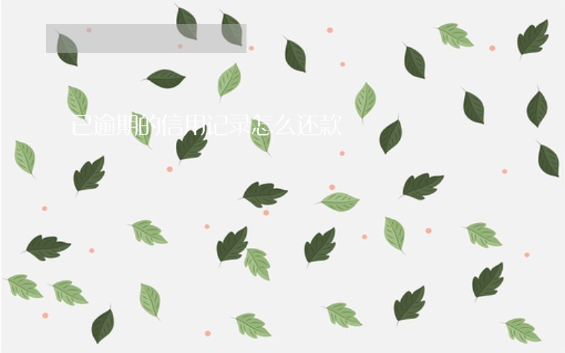 已逾期的信用记录怎么还款 已逾期的信用记录怎么还款