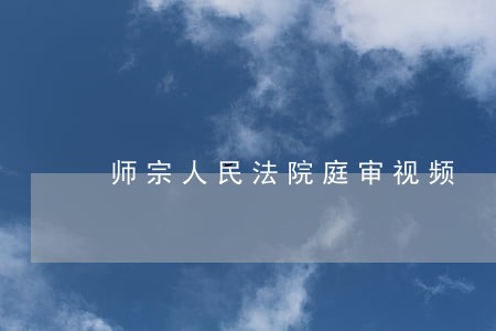 师宗人民法院庭审视频