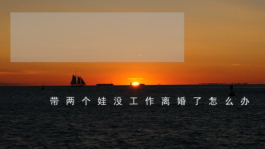带两个娃没工作离婚了怎么办 带两个娃没工作离婚了怎么办