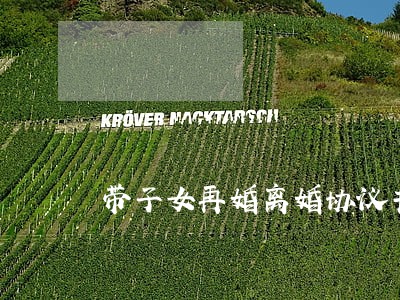 带子女再婚离婚协议书 带子女再婚离婚协议书