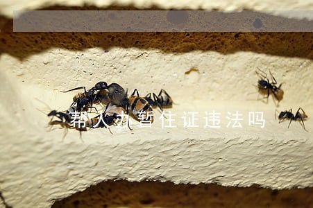 帮人办暂住证违法吗 帮人办暂住证违法吗