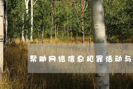 帮助网络信息犯罪活动与诈骗罪 帮助网络信息犯罪活动与诈骗罪