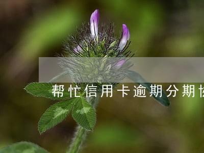 帮忙信用卡逾期分期协商 帮忙信用卡逾期分期协商