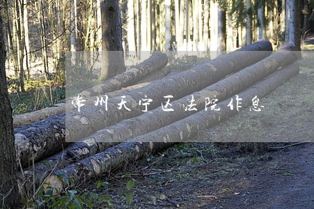 常州天宁区法院作息