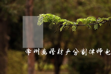 常州离婚财产分割律师电话咨询 常州离婚财产分割律师电话咨询