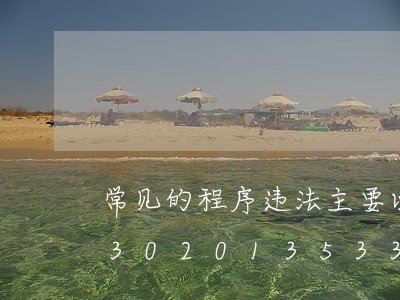 常见的程序违法主要以下几种形式/2023020135332