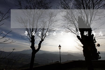 平安26000逾期两天 平安26000逾期两天